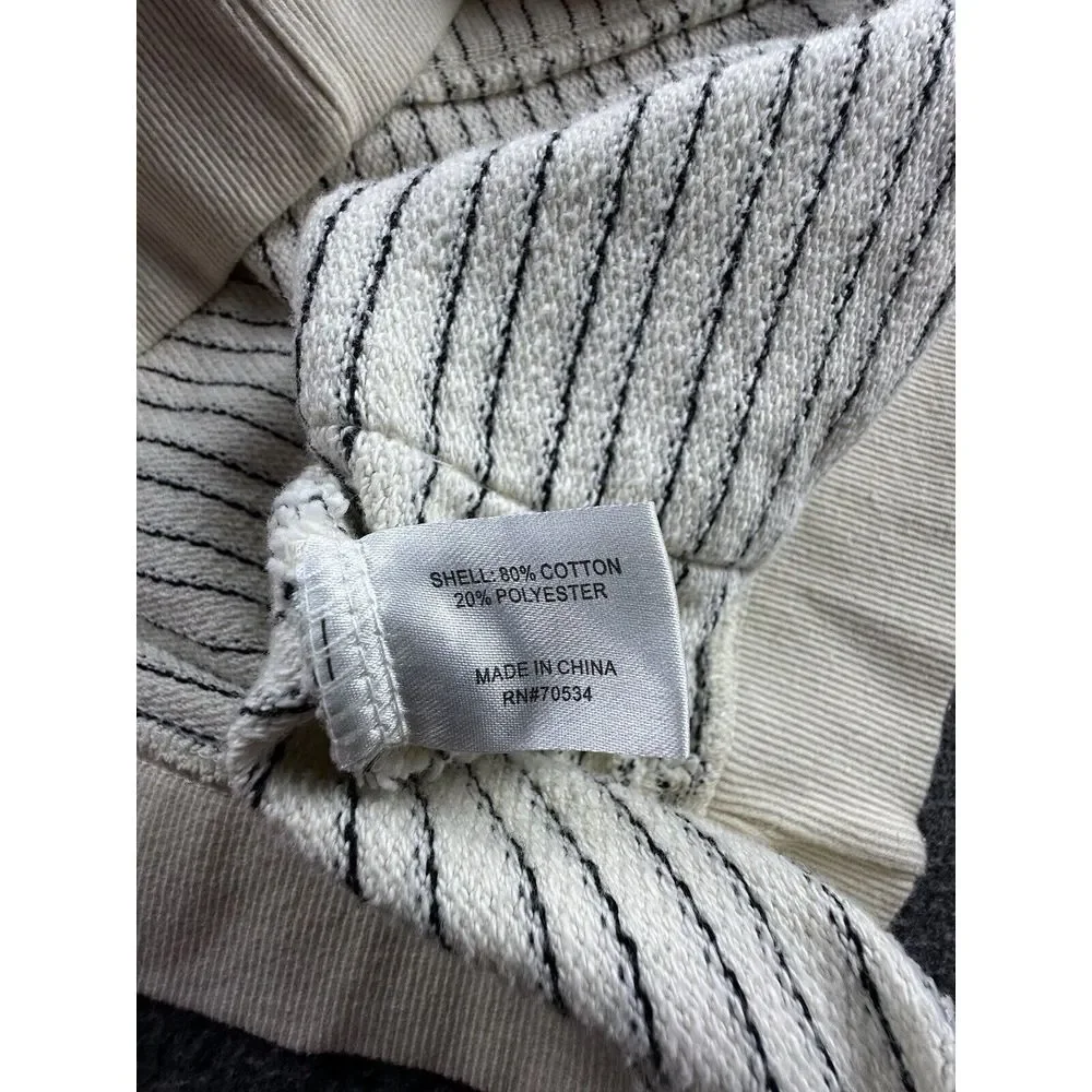 Orvis Sweater Womens‎ Small Ivory Black Striped Cardigan Shawl Collar Button Up